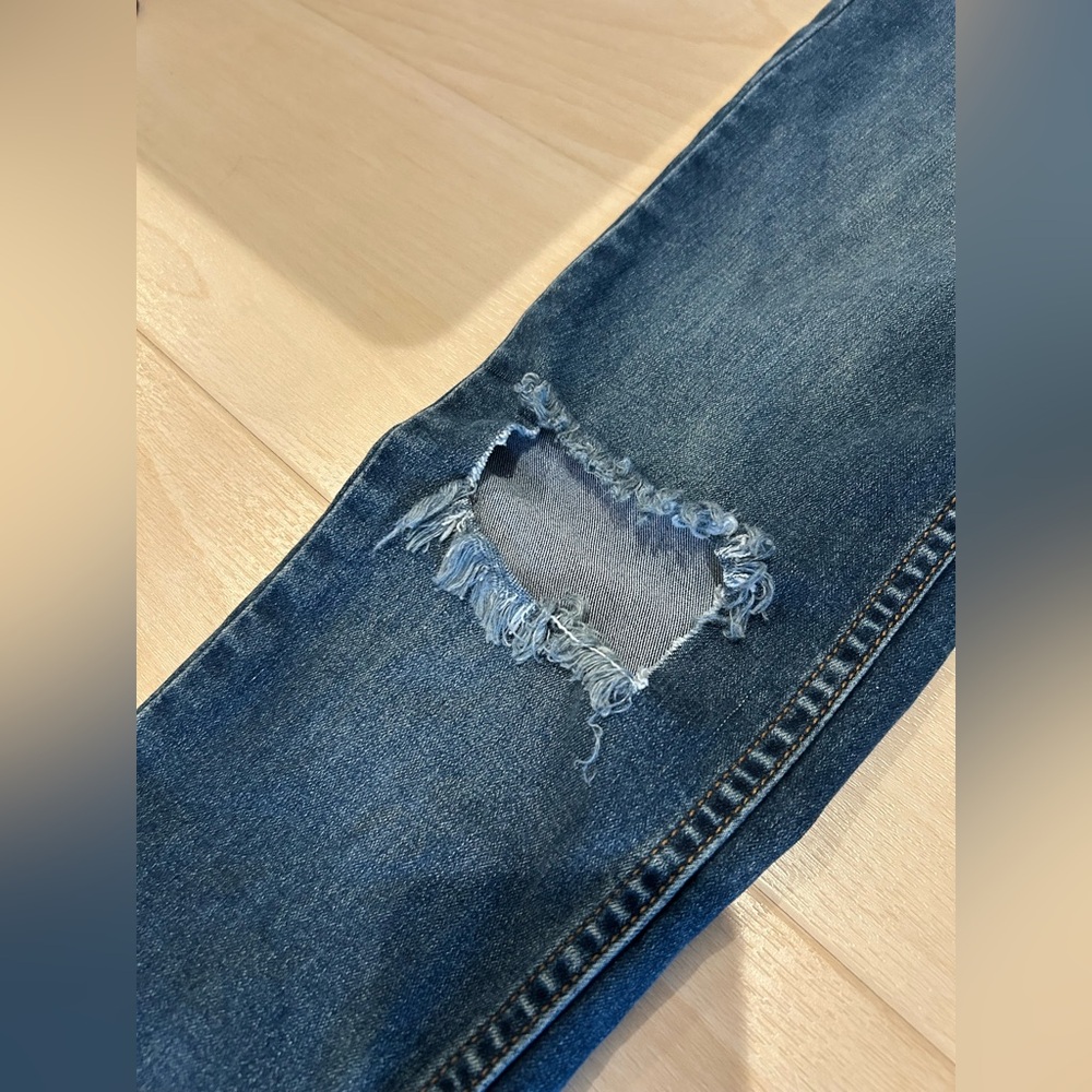 Free People Womens Busted Knee Denim Distressed Skinny Jeans Size 26 - Picture 5 of 9